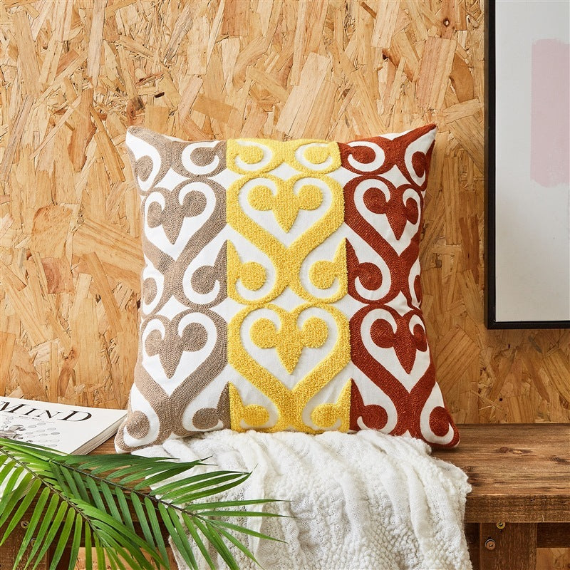 HKM-601107 Embroidered Cushion Cover in Various Colors and Patterns - 45x45cm and 30x50cm Options