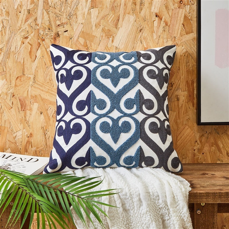 HKM-601107 Embroidered Cushion Cover in Various Colors and Patterns - 45x45cm and 30x50cm Options