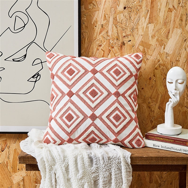 HKM-601107 Embroidered Cushion Cover in Various Colors and Patterns - 45x45cm and 30x50cm Options