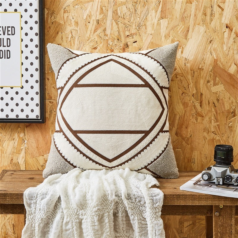 HKM-601107 Embroidered Cushion Cover in Various Colors and Patterns - 45x45cm and 30x50cm Options