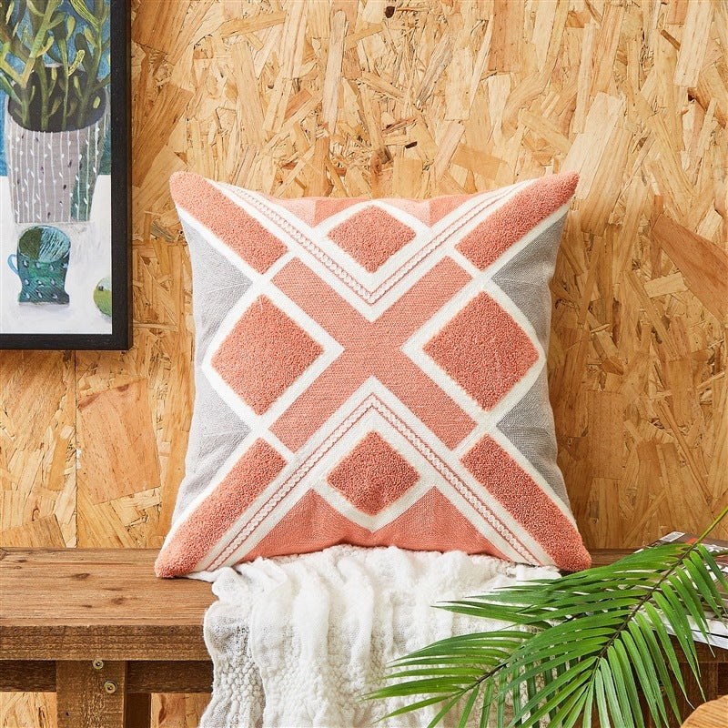 HKM-601107 Embroidered Cushion Cover in Various Colors and Patterns - 45x45cm and 30x50cm Options