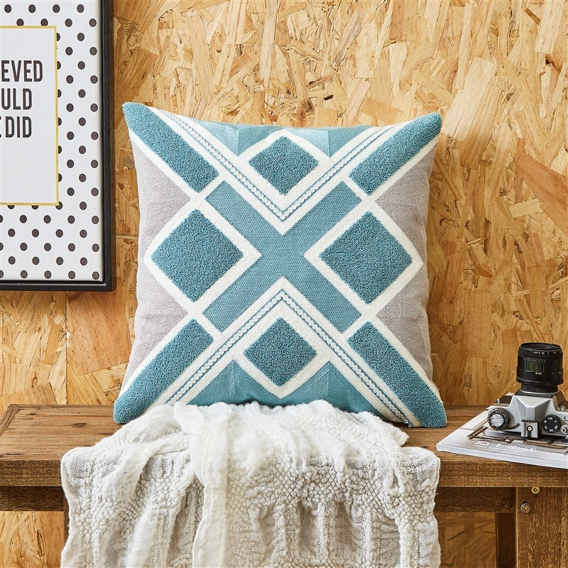 HKM-601107 Embroidered Cushion Cover in Various Colors and Patterns - 45x45cm and 30x50cm Options