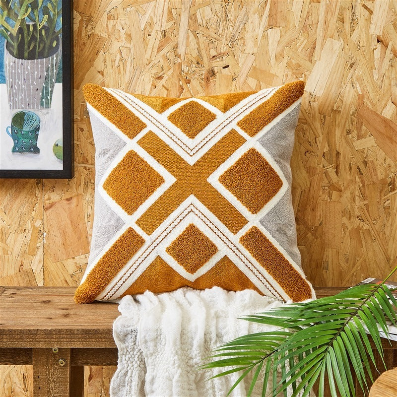 HKM-601107 Embroidered Cushion Cover in Various Colors and Patterns - 45x45cm and 30x50cm Options