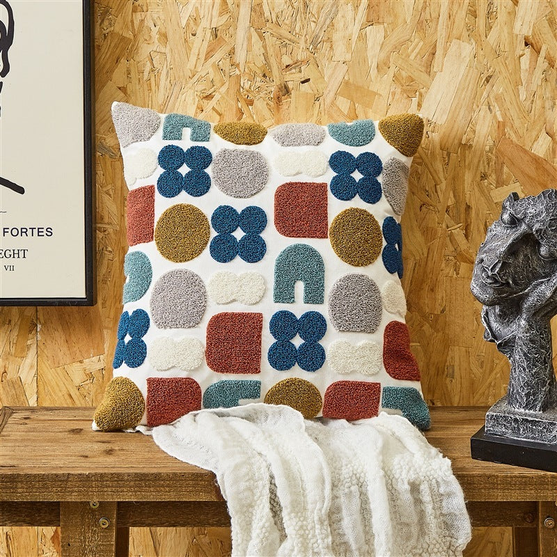 HKM-601107 Embroidered Cushion Cover in Various Colors and Patterns - 45x45cm and 30x50cm Options