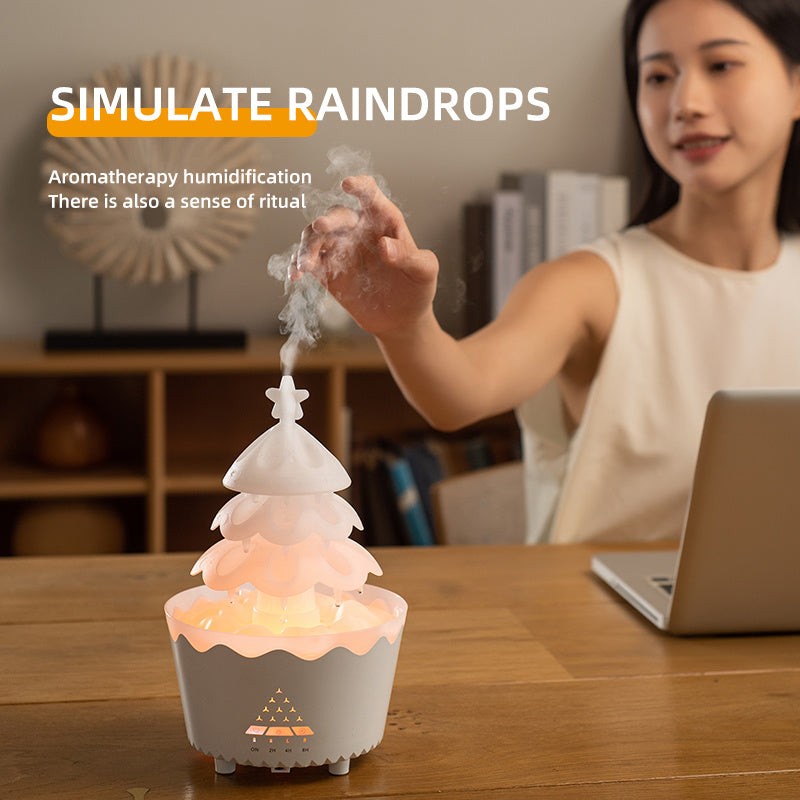 HKM-601107 Red and White Essential Oil Diffuser with Remote Control and Timer Settings