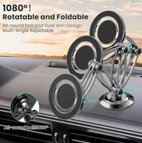 HKM-601235 Magnetic Car Phone Holder with 360° Rotation & Adjustable Arm for MagSafe-Compatible Devices