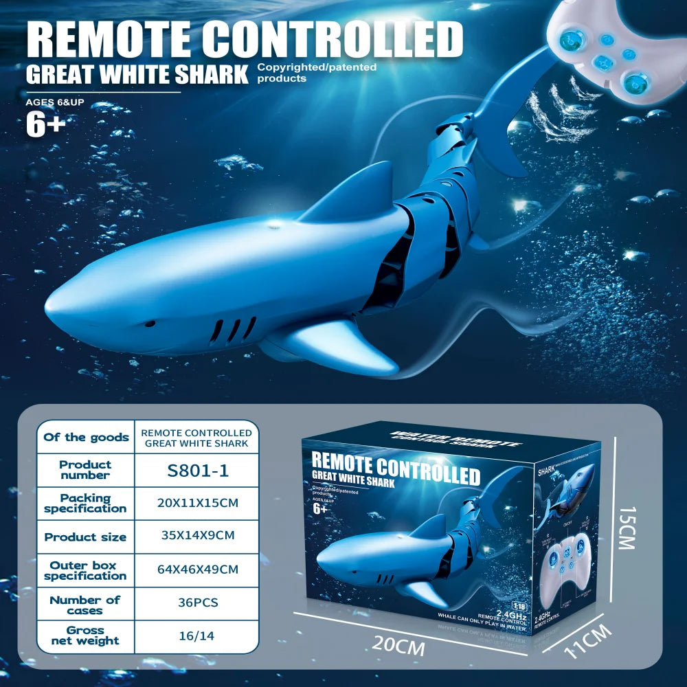 HKM-601555 Remote Control Simulation Fish Shark Toy for Water Play – Ideal for Kids Aged 6 Years and Up