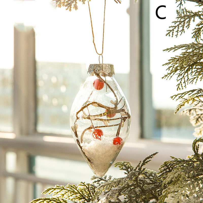 HKM-601747 Mixed Plastic Christmas Tree Ornaments - Gold Powder Bright Painted Balls