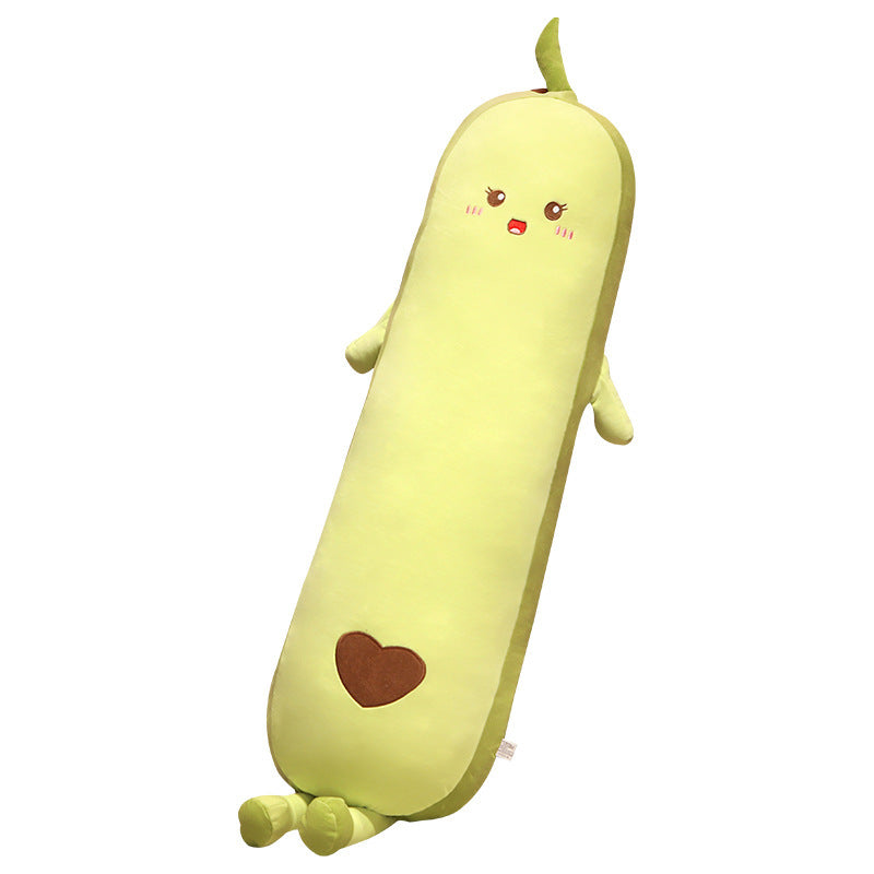 HKM-601939 Avocado Plush Long Pillow - Soft PP Cotton Filling, Available in 85cm, 100cm, 130cm, and 150cm Sizes