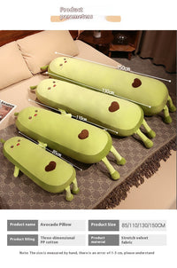 HKM-601939 Avocado Plush Long Pillow - Soft PP Cotton Filling, Available in 85cm, 100cm, 130cm, and 150cm Sizes