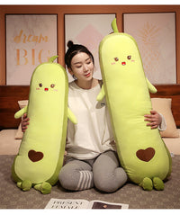 HKM-601939 Avocado Plush Long Pillow - Soft PP Cotton Filling, Available in 85cm, 100cm, 130cm, and 150cm Sizes