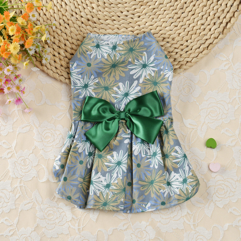 HKM-602003 Princess Style Dog Dress for Spring and Summer – Lightweight Pet Skirt, Available in Multiple Sizes