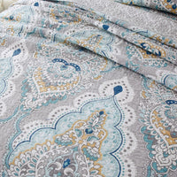 HKM-602131 Geometric Pattern Pure Cotton 3-Piece Bedding Set - Bed Cover, Duvet Cover & Pillowcases