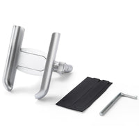 HKM-602195 Aluminum Alloy Motorcycle and Bicycle Phone Holder - Adjustable 60mm to 90mm Clamping Width, Includes Hex Wrench and Silicone Pad Cover