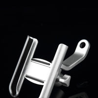 HKM-602195 Aluminum Alloy Motorcycle and Bicycle Phone Holder - Adjustable 60mm to 90mm Clamping Width, Includes Hex Wrench and Silicone Pad Cover