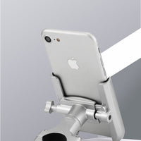 HKM-602195 Aluminum Alloy Motorcycle and Bicycle Phone Holder - Adjustable 60mm to 90mm Clamping Width, Includes Hex Wrench and Silicone Pad Cover