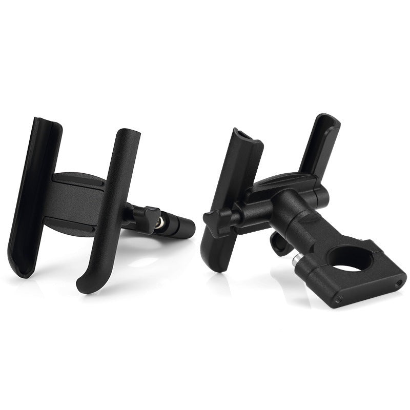 HKM-602195 Aluminum Alloy Motorcycle and Bicycle Phone Holder - Adjustable 60mm to 90mm Clamping Width, Includes Hex Wrench and Silicone Pad Cover