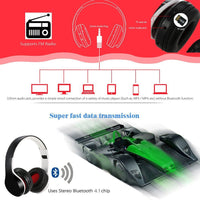 HKM-602195 Foldable Waterproof Bluetooth Headphones with Mic, 11 Hours Talk Time, Rechargeable Battery, and TF Card Support
