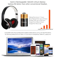 HKM-602195 Foldable Waterproof Bluetooth Headphones with Mic, 11 Hours Talk Time, Rechargeable Battery, and TF Card Support