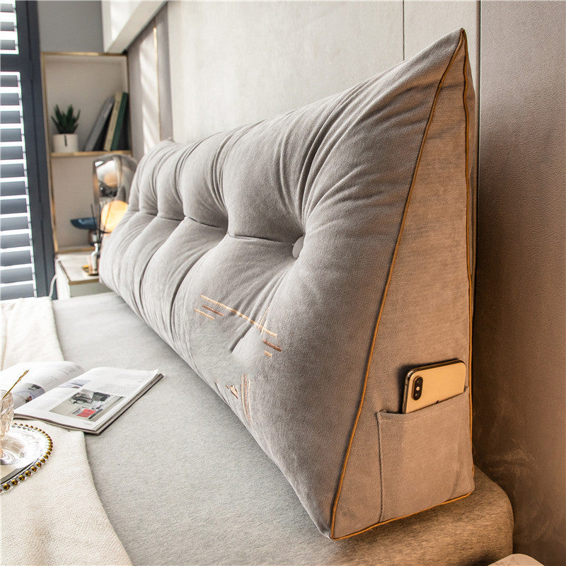 HKM-602259 Removable and Washable Triangle Back Cushion in Solid Color