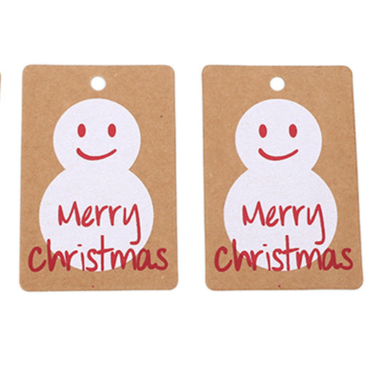 HKM-602259 Vintage Kraft Paper Christmas Tree Decoration Tags - Set of 50 for Gift Packaging and Baking