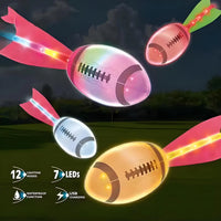 HKM-602387 Light-Up Flying Rugby Ball with 12 Light Modes for Outdoor Sports and Interactive Play