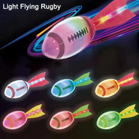 HKM-602387 Light-Up Flying Rugby Ball with 12 Light Modes for Outdoor Sports and Interactive Play