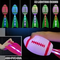 HKM-602387 Light-Up Flying Rugby Ball with 12 Light Modes for Outdoor Sports and Interactive Play