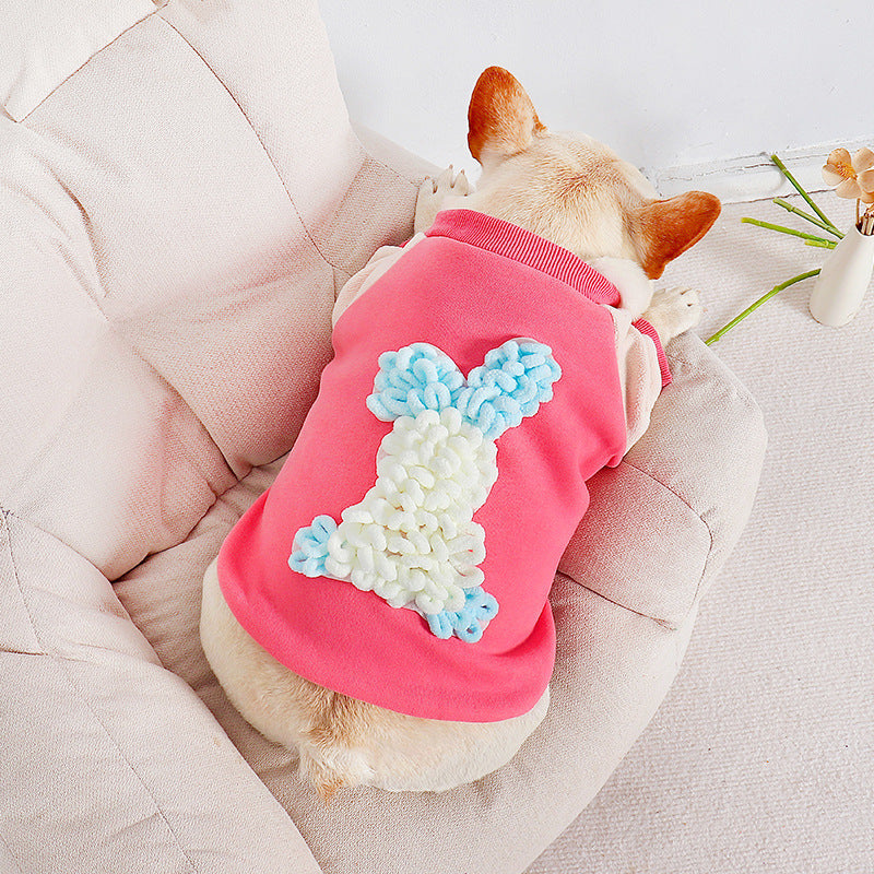 HKM-602387 Thick Cotton Casual Pet Hoodie for Dogs - Extra Fleece in Pink, Multiple Sizes Available