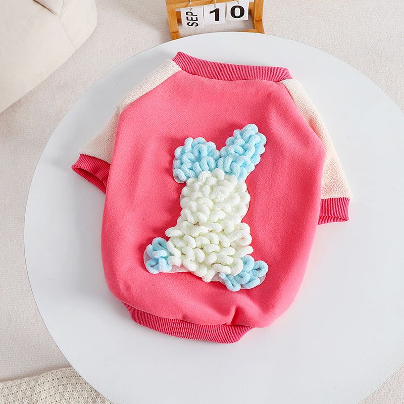 HKM-602387 Thick Cotton Casual Pet Hoodie for Dogs - Extra Fleece in Pink, Multiple Sizes Available