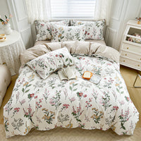 HKM-602451 Cotton Floral Four-Piece Bedding Set - Available in Multiple Sizes