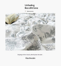 HKM-602451 Cotton Floral Four-Piece Bedding Set - Available in Multiple Sizes