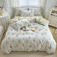 HKM-602451 Cotton Floral Four-Piece Bedding Set - Available in Multiple Sizes