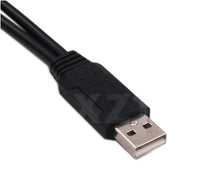 HKM-602515 Dual Female USB Charging Cable - 0.3m Black Copper Wire for Personal Computer Connection