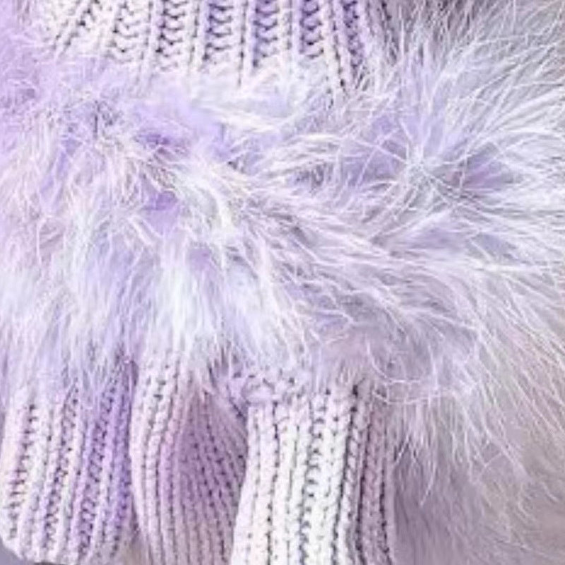 HKM-602707 Cozy Round Neck Sweater for Pets - Autumn and Winter, Available in Blue, Pink, Purple