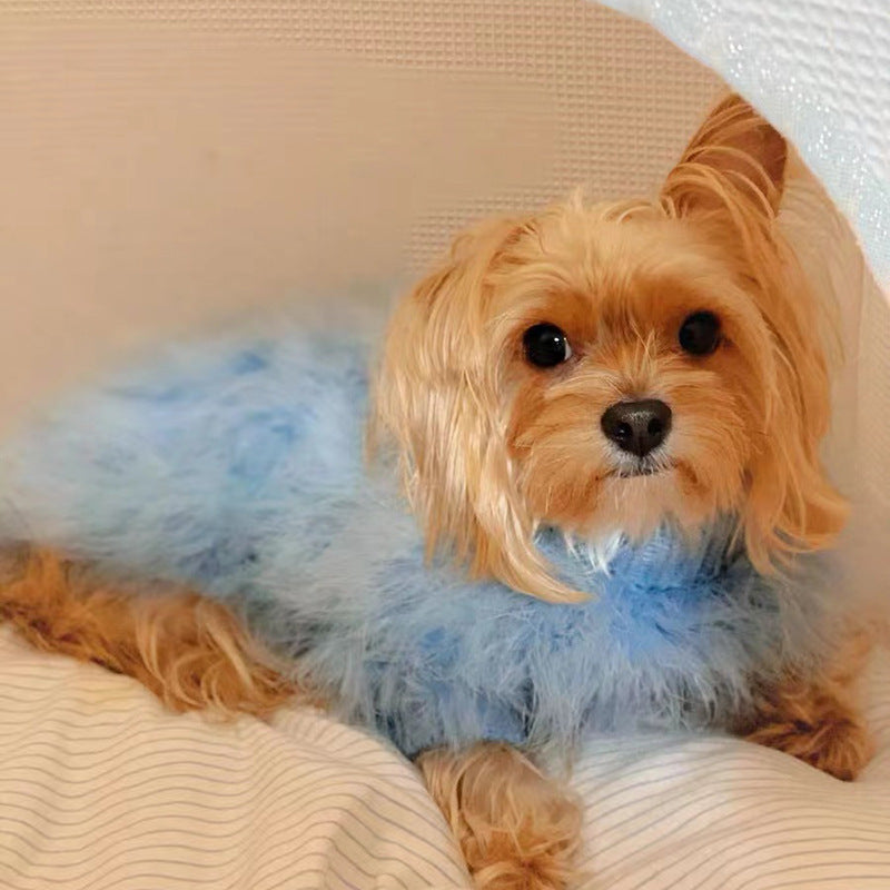 HKM-602707 Cozy Round Neck Sweater for Pets - Autumn and Winter, Available in Blue, Pink, Purple