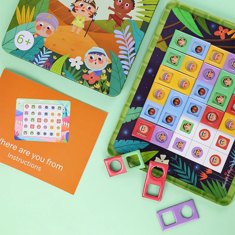 HKM-602707 Magnetic Color and Shape Matching Puzzle Board for Early Childhood Cognitive Development