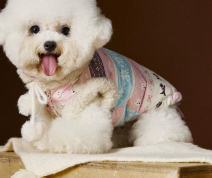 HKM-602771 Schnauzer Bichon Teddy Fair Island Light Pink Vest for Pets, Sizes XS-XXL