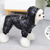 HKM-602963 Padded Warm Winter Four-Legged Cotton Coat for Dogs - Available in Silver White and Black