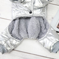 HKM-602963 Padded Warm Winter Four-Legged Cotton Coat for Dogs - Available in Silver White and Black