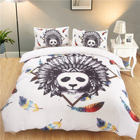 HKM-602963 Three-Piece Ethnic Style Digital Printing Duvet Cover Set for 1.5m Beds