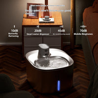 HKM-603155 Stainless Steel Automatic Pet Water Dispenser - 4L Rechargeable Bowl for Cats and Dogs