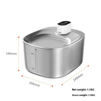 HKM-603155 Stainless Steel Automatic Pet Water Dispenser - 4L Rechargeable Bowl for Cats and Dogs
