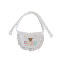HKM-603219 Embroidered Cat Saliva Towel – Bear and Birthday Designs, Free Size 75cm