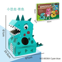 HKM-603283 DIY Wearable Cardboard Dinosaur Costume for Kids - Fun Educational Toy for All Ages
