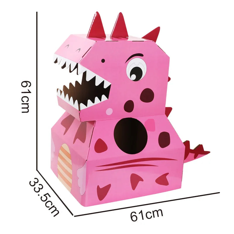 HKM-603283 DIY Wearable Cardboard Dinosaur Costume for Kids - Fun Educational Toy for All Ages