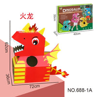 HKM-603283 DIY Wearable Cardboard Dinosaur Costume for Kids - Fun Educational Toy for All Ages