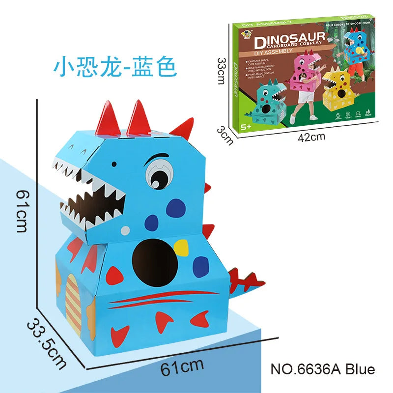 HKM-603283 DIY Wearable Cardboard Dinosaur Costume for Kids - Fun Educational Toy for All Ages