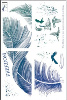 HKM-603283 Luxury Modern PVC Wall Stickers - Extra Large Waterproof Feather Bird Design for Entrance