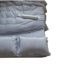 HKM-603283 Washed Cotton Quilt Cover Set - Soft White, Powder, Fog Blue | Various Sizes Available